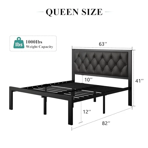 Queen Metal Bed Frame view 7