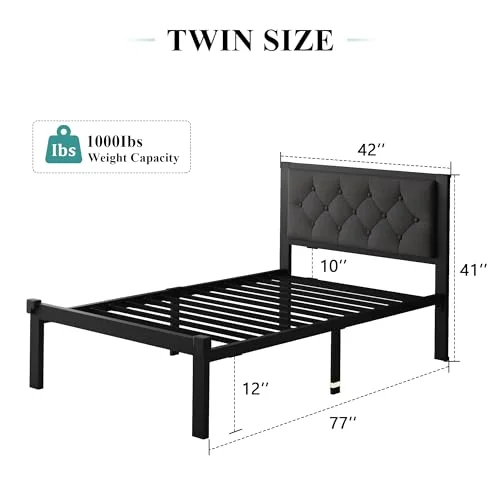Twin Metal Bed Frame view 2