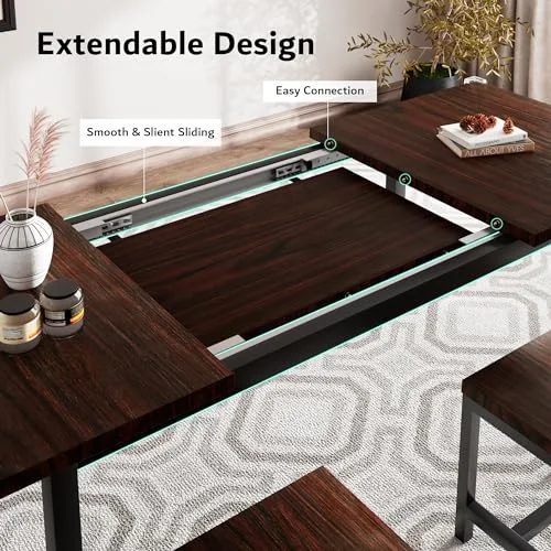 7-Piece Dining Table Set with 6 Stools view 8
