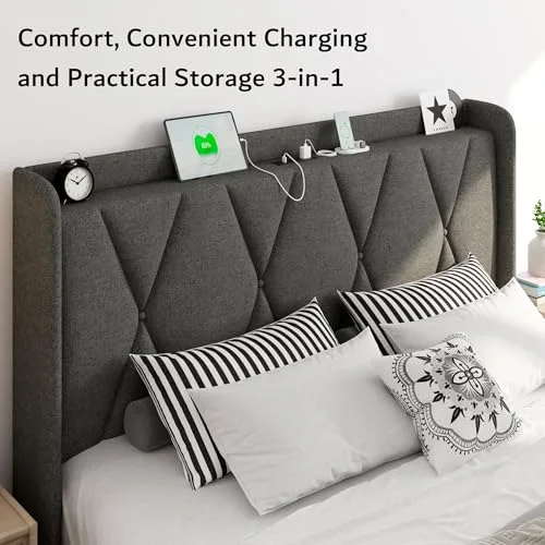 Full Size Bed Frame with 4 Storage Drawers view 10