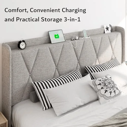 King Size Bed Frame with 4 Storage Drawers view 5