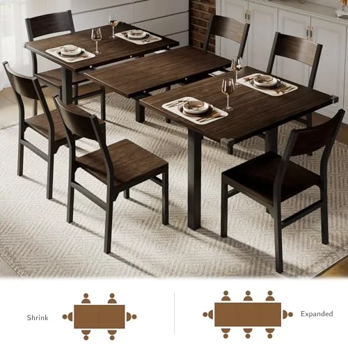 7 Pieces Dining Table & Chairs Set for 4-6 view 3