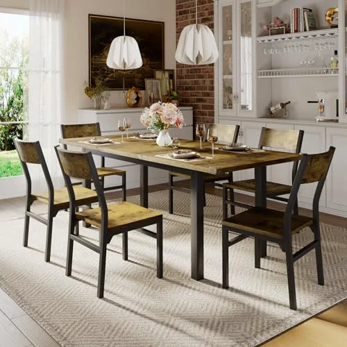 7-Piece Dining Table & Chairs Set for 4-6