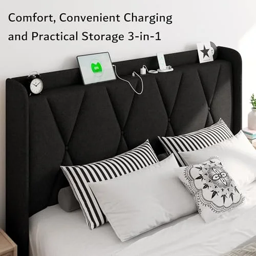 Queen Bed Frame with 4 Storage Drawers view 8