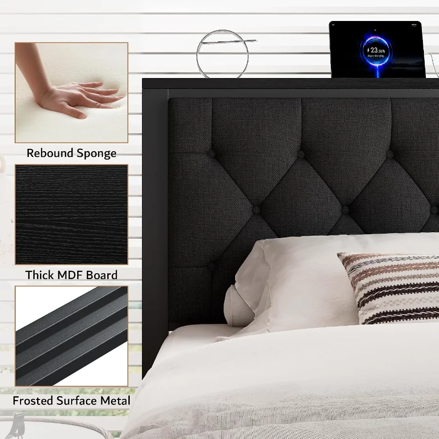 Full Bed Frame with 2 Storage Drawers view 3