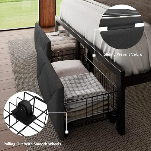 Queen Bed Frame with 2 Storage Drawers view 5