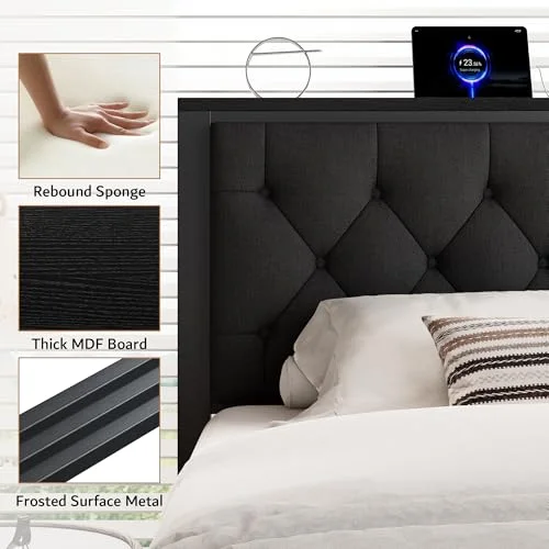 Queen Bed Frame with 2 Storage Drawers view 8