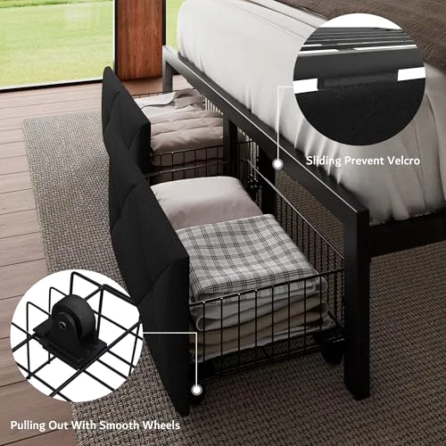 Queen Bed Frame with 2 Storage Drawers view 10