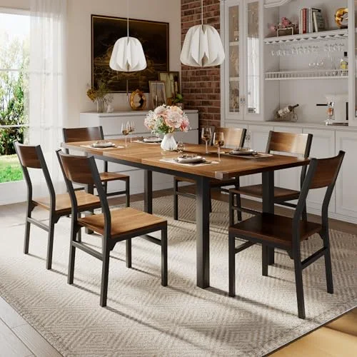 7-Piece Dining Table Set with 6 Chairs