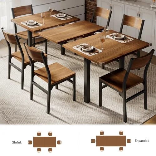 7-Piece Dining Table Set with 6 Chairs view 3