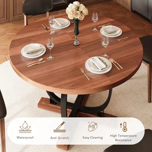 59'' Extendable Round Dining Table for 4 to 6 view 4
