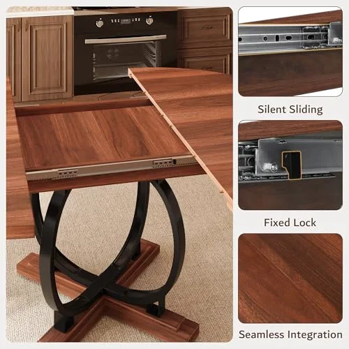 59'' Extendable Round Dining Table for 4 to 6 view 5
