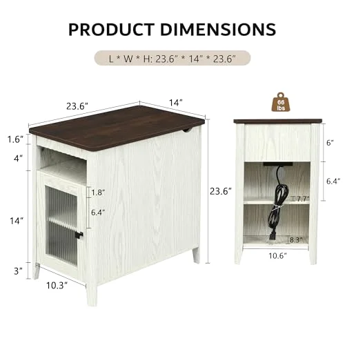 Night Stand Set of 2 with Charging Station view 7