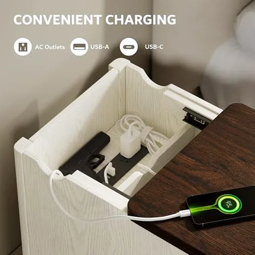 Night Stand Set of 2 with Charging Station view 9