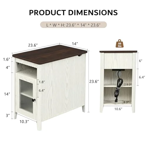 End Table Set of 2 with Charging Station view 7
