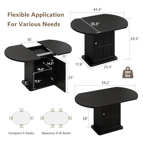 Round Dining Table for 4-6 view 7