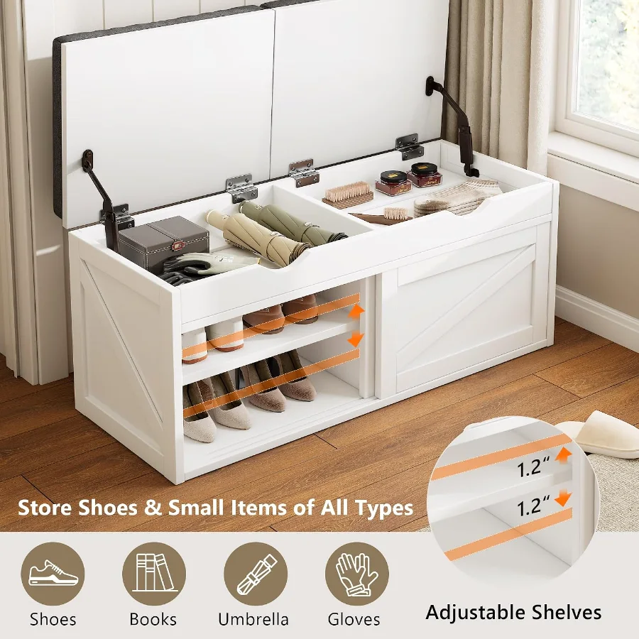 Shoe Storage Bench view 3