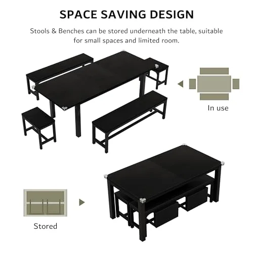 Extendable Dining Table Set for 4 6 8 view 4