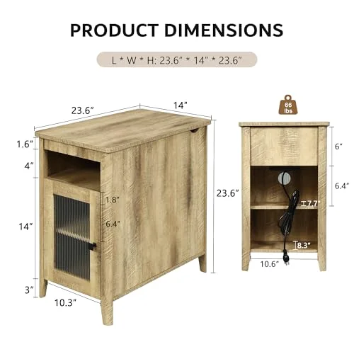 End Table with Charging Station view 7