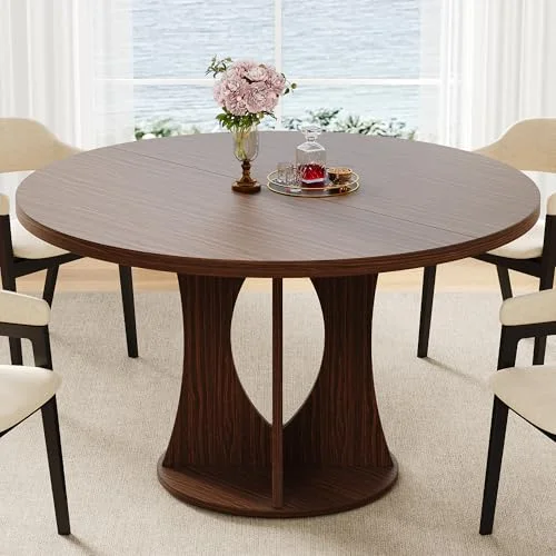 47-Inch Round Dining Table for 4-6 People