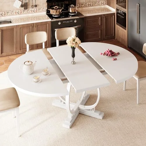 59'' Extendable Round Dining Table for 4 to 6 view 6