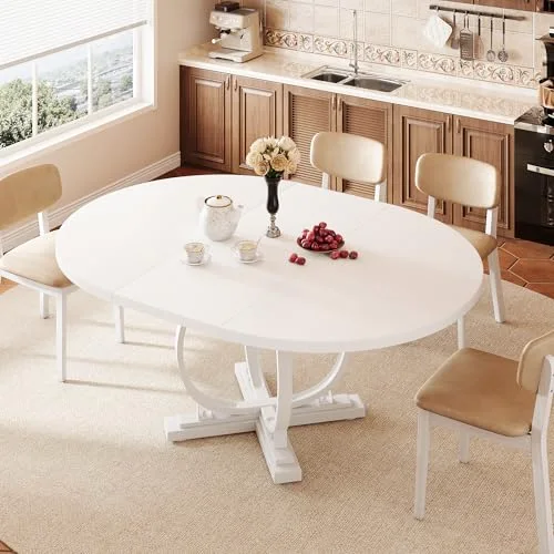59'' Extendable Round Dining Table for 4 to 6 view 8