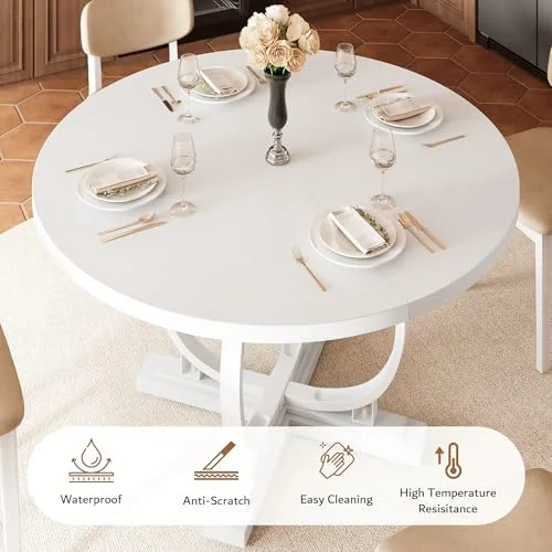 59'' Extendable Round Dining Table for 4 to 6 view 9