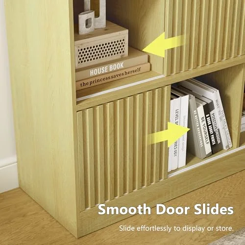8 Cube Bookshelf with Sliding Doors view 3