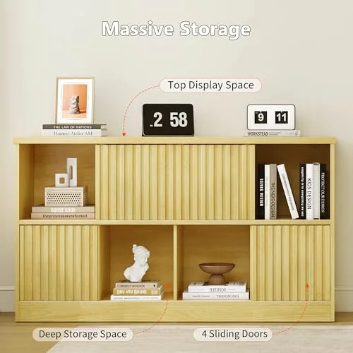 8 Cube Bookshelf with Sliding Doors view 4
