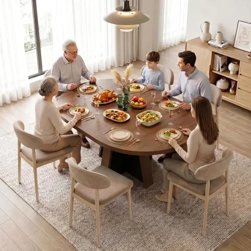 43.3in-59in Extendable Round Dining Table for 4-6 view 5