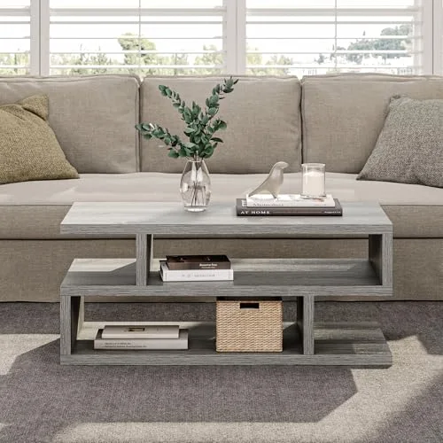 41.3" Coffee Table with 3-Tier Storage Space view 4