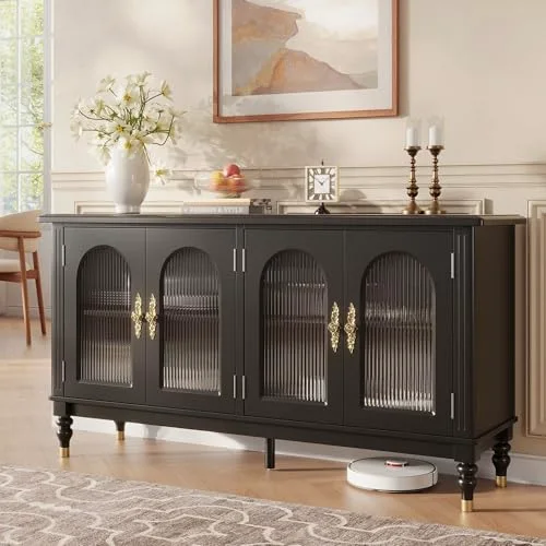Fluted Arched Buffet Cabinet with Storage
