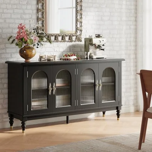 Fluted Arched Buffet Cabinet with Storage view 3