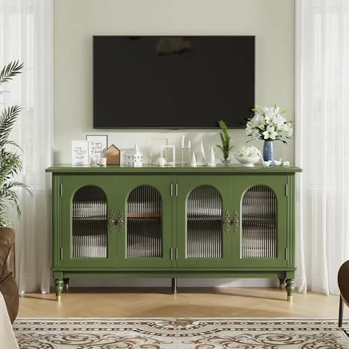 Fluted Arched Buffet Cabinet with Storage view 9