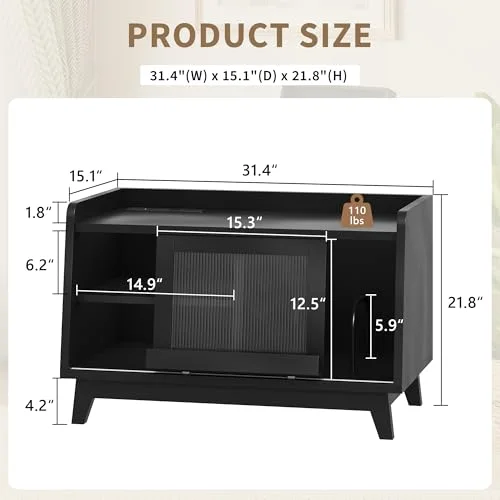 Record Player Stand with Vinyl Storage Up to 200 Albums view 2