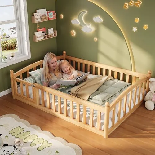 Twin Floor Bed with High Rails view 5
