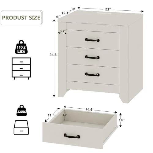 Farmhouse Night Stand 1Pcs view 3