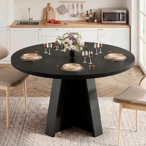 47 Inches Round Dining Table for 4-6 People view 3