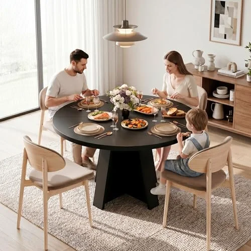 47 Inches Round Dining Table for 4-6 People view 5