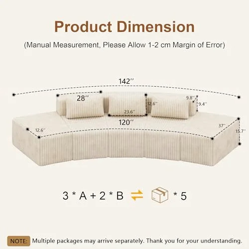 Boneless Sectional Couches for Living Room view 7