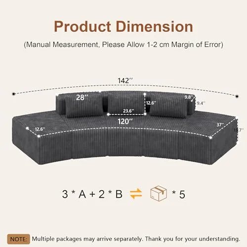 Boneless Sectional Couches for Living Room view 2