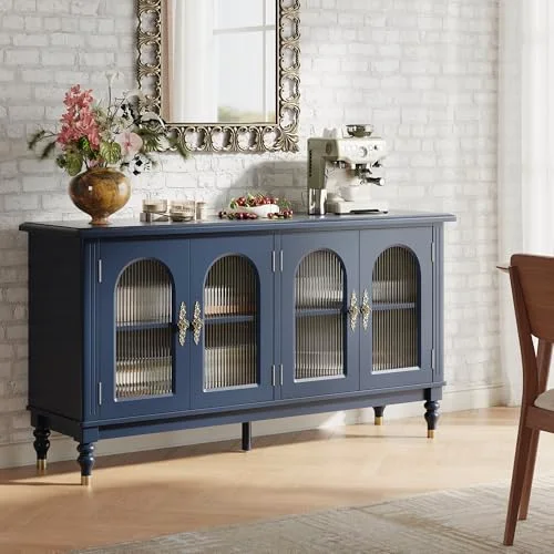 Fluted Arched Buffet Cabinet Set of 2 view 3