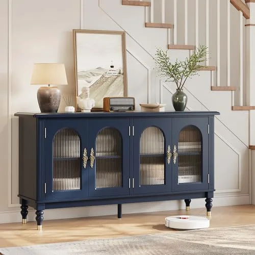 Fluted Arched Buffet Cabinet Set of 2 view 5