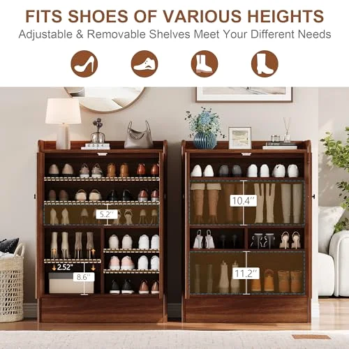 6-Tier Shoe Cabinet with Drawer Set of 2 view 10