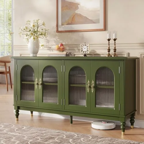 Fluted Arched Buffet Cabinet Set of 2 view 10