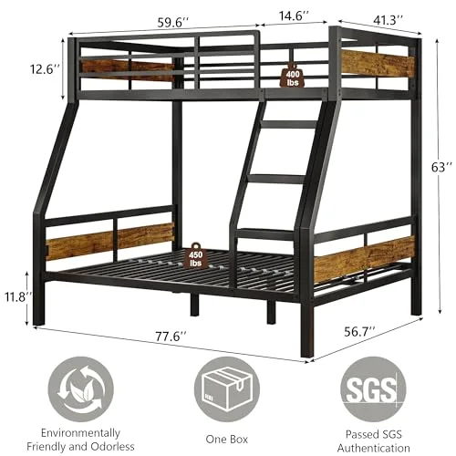 Metal Bunk Bed Twin Over Full view 7