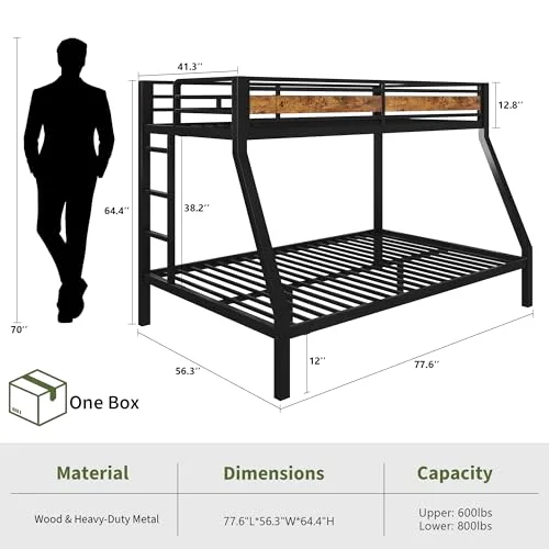 Heavy Duty Twin Over Full Bunk Beds view 7