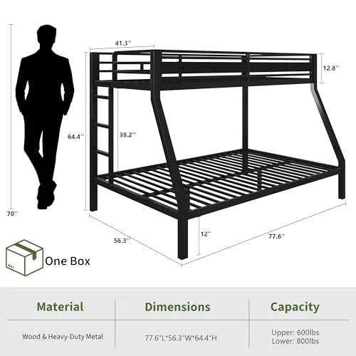 Heavy Duty Twin Over Full Bunk Beds view 2