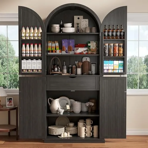 71" Tall Arched Cabinet with Doors