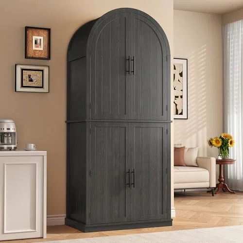 71" Tall Arched Cabinet with Doors view 3